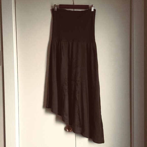 NWOT 100% Elfcore Organic Cotton Mossy Green Asymmetrical Tree Skirt - Picture 5 of 16